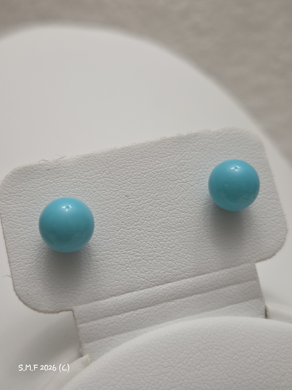 D'Joy Turquoise Stud Earrings in Rhodium Over Sterling Silver
